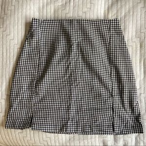 Brandy Melville Black and White Plaid Mini Skirt